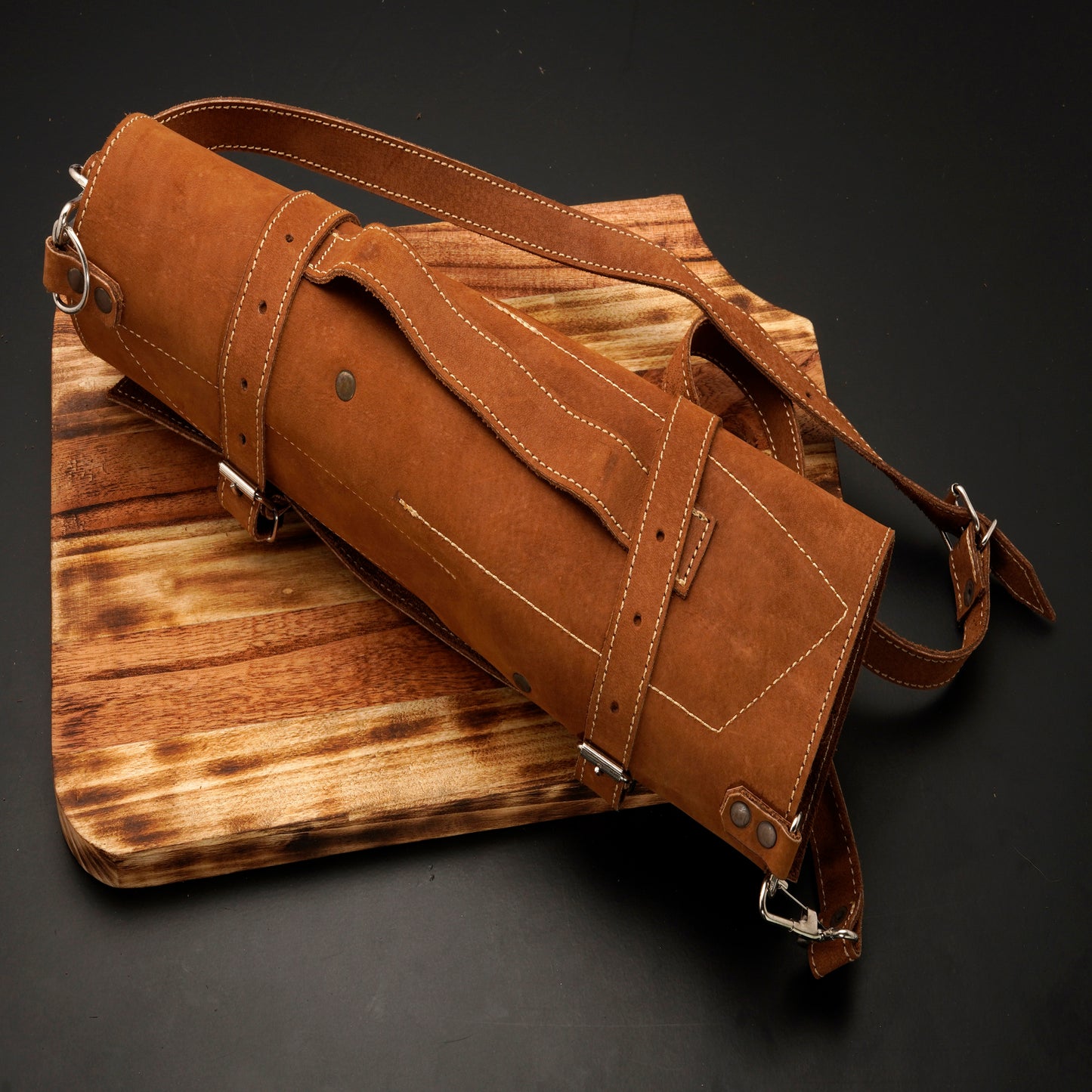 The Gemma 5 Piece Damascus Chef Knife Set & Leather Roll