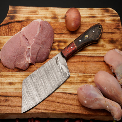 The Roma 5 Piece Damascus Chef Knife Set & Leather Roll