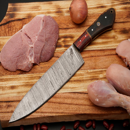 The Roma 5 Piece Damascus Chef Knife Set & Leather Roll