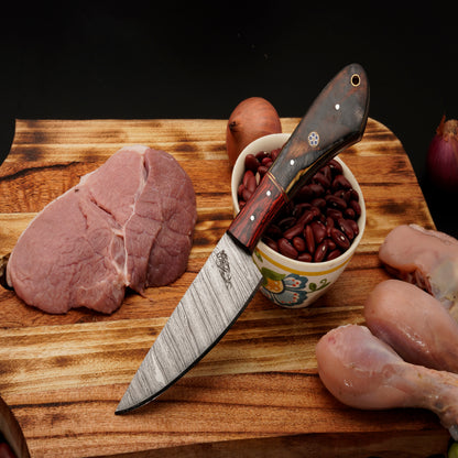 The Roma 5 Piece Damascus Chef Knife Set & Leather Roll