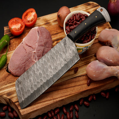 Puma Damascus 5 Piece Chef Knife Set & Leather Roll - Micarta Handle