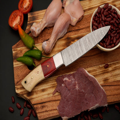 The Gemma 5 Piece Damascus Chef Knife Set & Leather Roll